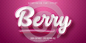 Berry text, 3d pastry style editable font effect
