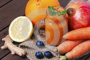 Berry and vegetables smoothie, healthy juicy vitamin drink diet or vegan food concept, fresh vitamins
