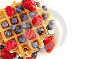 Berry Waffles Isolated on a White Background