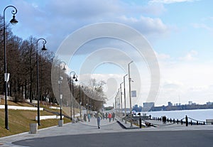 Berth â€“ embankment of the Moscow Canal, Russia.