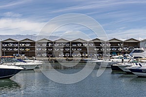 Berths and storage of boats in the Marina of St. Kilda, Melbourne, Australia photo