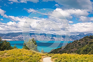 Bertran lake and mountains beautiful landscape, Chile, Patagonia, South America