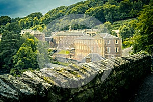 View of New Lanark Heritage Site, Lanarkshire in Scotland, United Kingdom. photo