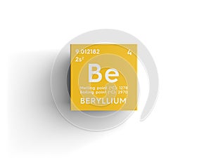 Beryllium. Alkaline earth metals. Chemical Element of Mendeleev\'s Periodic Table. 3D illustration