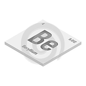 Beryllium, Be, periodic table element photo