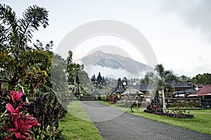 Besakih temple and mount agung in bali indonesia