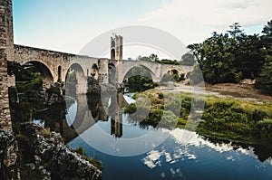 Besalu medieval village in Girona, Spain