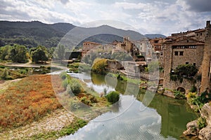 Besalu medieval village landscape