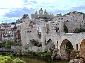 Besalu village with bridge