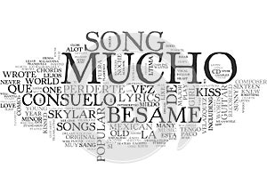 Besame Mucho Guitar Chords And Lyrics Word Cloud