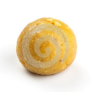 Besan laddu isolated on white background