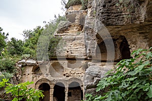 Besikli Cave Tomb Monument in Antakya Antioch. In tombs, 12 rock tombs are found which belongs the Roman.