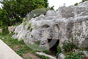 Besikli Cave Tomb Monument in Antakya Antioch. In tombs, 12 rock tombs are found which belongs the Roman.