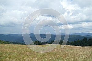The Beskid mountains in Poland