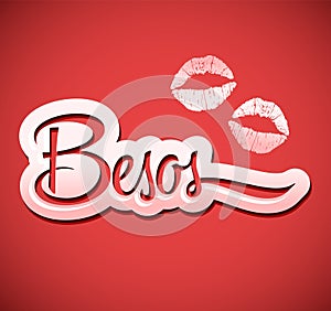 Besos - Kisses spanish text photo