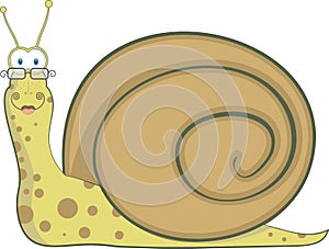 Bespectacled snail, vector illustration photo