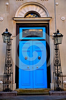 Bespoke colorful doors in London. Modern architecture