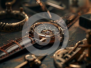A bespoke watchmaker integrates automated precision with artisanal design for unique, handcrafted timepieces photo