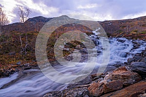 Bessa river near Besseggen in Jotunheim National Park in Norway photo