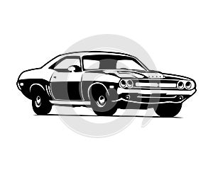 Best 1969 dodge super bee car logo for badge, emblem. white background view from side