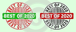 BEST OF 2020 Rounded Bicolour Stamps - Grunged Surface