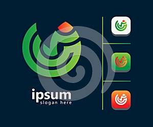 green pencell logo design for graphics designer  victor template