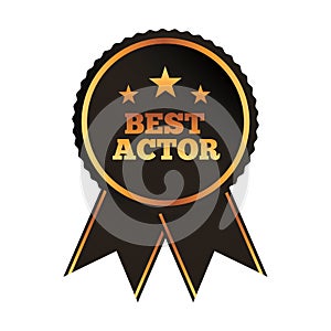 Best actor award rosette ribbon image