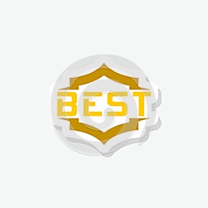 Best badge shield sticker isolated on white background