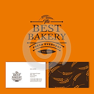 The Best Bakery logo. Pastry and bakery emblem. Beautiful lettering and small spikes.