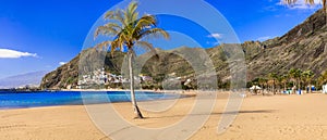 Best beaches of Canary islands - beautiful  Las Teresitas in Tenerife