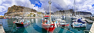 Best beaches of Gran Canaria - picturesque fishing harbor Puerto de Mogan