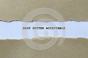 best better acceptable on white paper photo