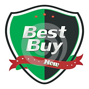 Best Buy now green shield logo style sticker.