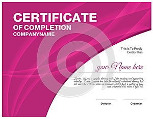 Best certificate for diploma or company employ with attested stamp pink color