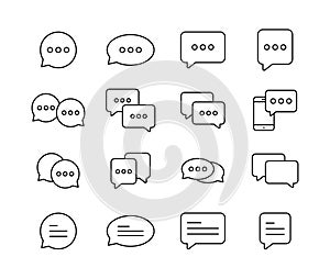 Best chat speech bubble set. Template of message bubbles chat boxes icons. Chat, bubble, speech, message. Vector illustration