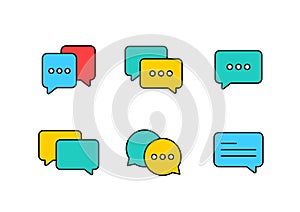 Best chat speech bubble set. Template of message bubbles chat boxes icons. Chat, bubble, speech, message. Vector illustration