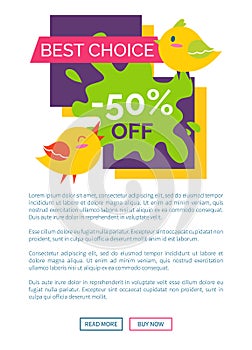 Best Choice 50 Off Sale Label with Singing Birds