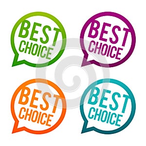 Best choice Buttons on white Background