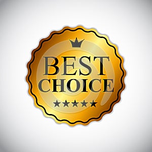 Best Choice Golden Label Vector Illustration