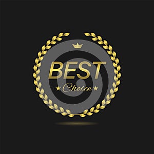 Best choice golden laurel wreath vector label