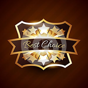 Best choice label design with golden stars