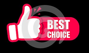 Best Choice Label Isolated Black Background