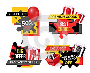 Best Choice and Premium Goods, Sale Banners Set