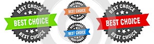 best choice sign. round ribbon label set. Seal