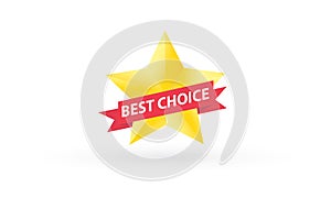 Best choice vector label sign with yellow star
