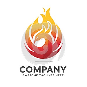 Best circle phoenix bird logo design