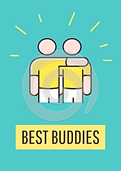 Best comrades greeting card with color icon element photo