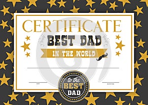 Best dad in the world certificate