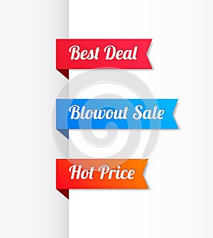 Best Deal, Blowout Sale & Hot Price Ribbons