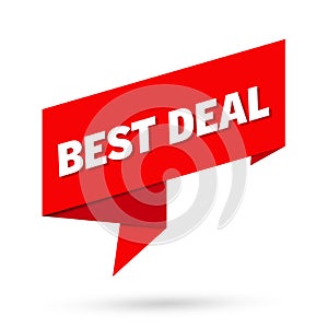 Best deal sign. Best deal paper origami speech bubble